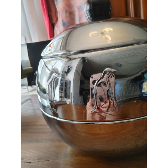 Charming Vintage West Bend PENGUIN Ice Bucket Hot Cold Server - Includes Lid - Picture 5 of 6